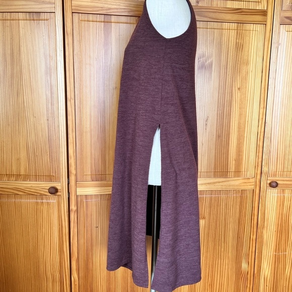 LuLaRoe XS Sleeveless Long Lightweight Cardigan Red Neutral Lagenlook Layering - Picture 5 of 7